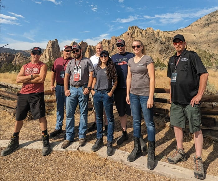 Group photo at Smith Rock with Western Star truck
